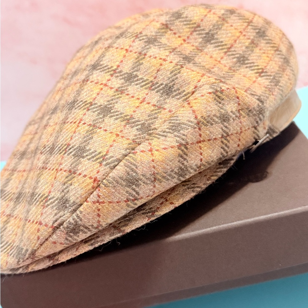 Rare CA4LA Japan Brand wool Blend Baretta Plaid Flat Cap for Men - Picture 2 of 7